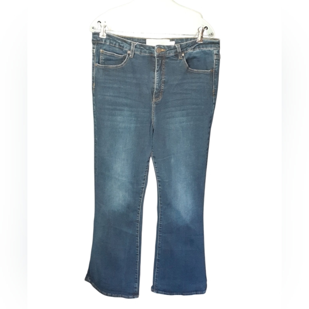 Soft Surroundings Blue Flare Wide Leg Jeans